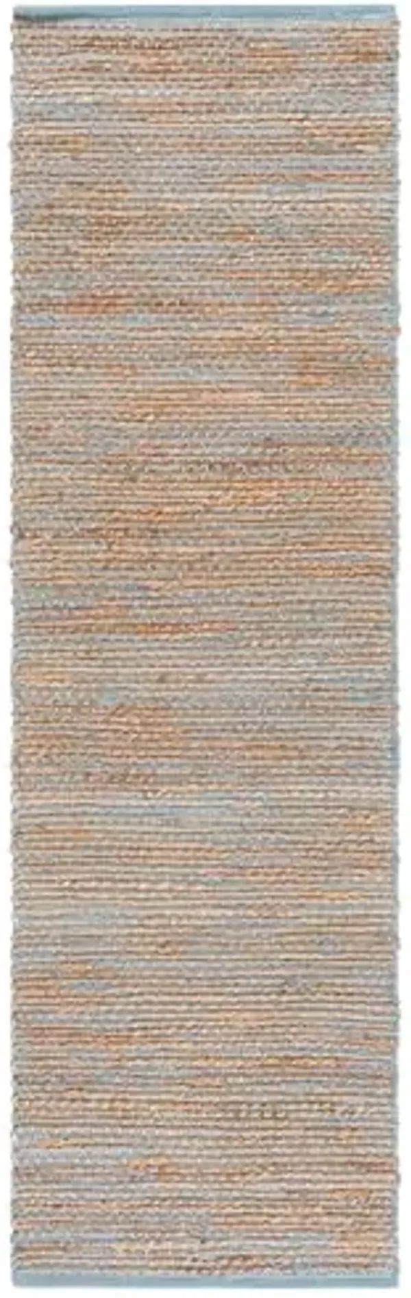 SAFAVIEH Cape Cod Collection Runner Rug - 2'3" x 8', Blue & Natural, Handmade Jute, Ideal for Living Room, Hallway, Foyer, Bedroom (CAP236M-28)