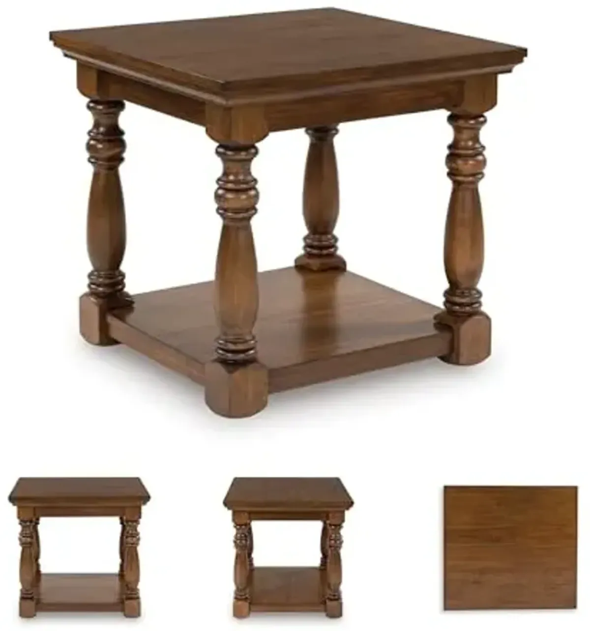 Signature Design by Ashley Sturlayne Classic End Table with Open Shelf, Light Brown