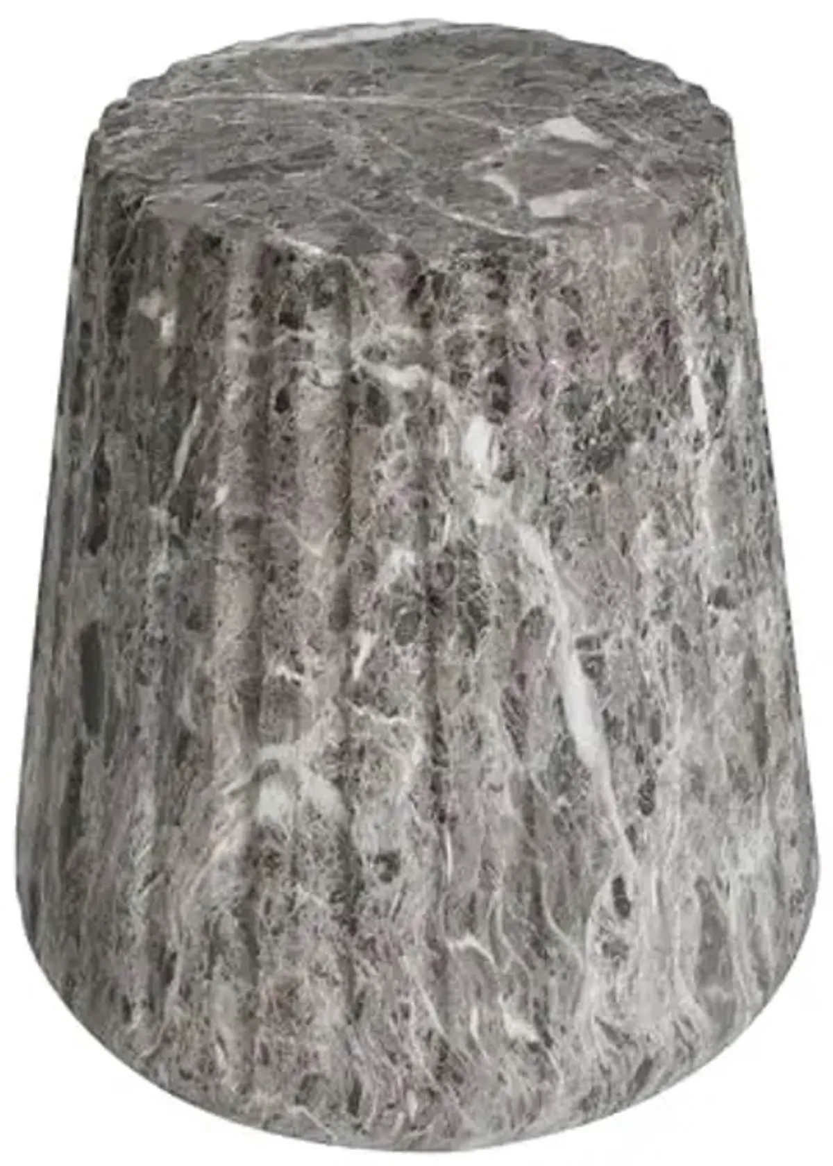 Christopher Knight Home Jayme 18.25" H Outdoor Side Table, Lightweight Concrete End Table, Carved Garden Stool, Chair Side Desk, Patio Decorative Home Stool for Balcony Poolside Backyard, Brown