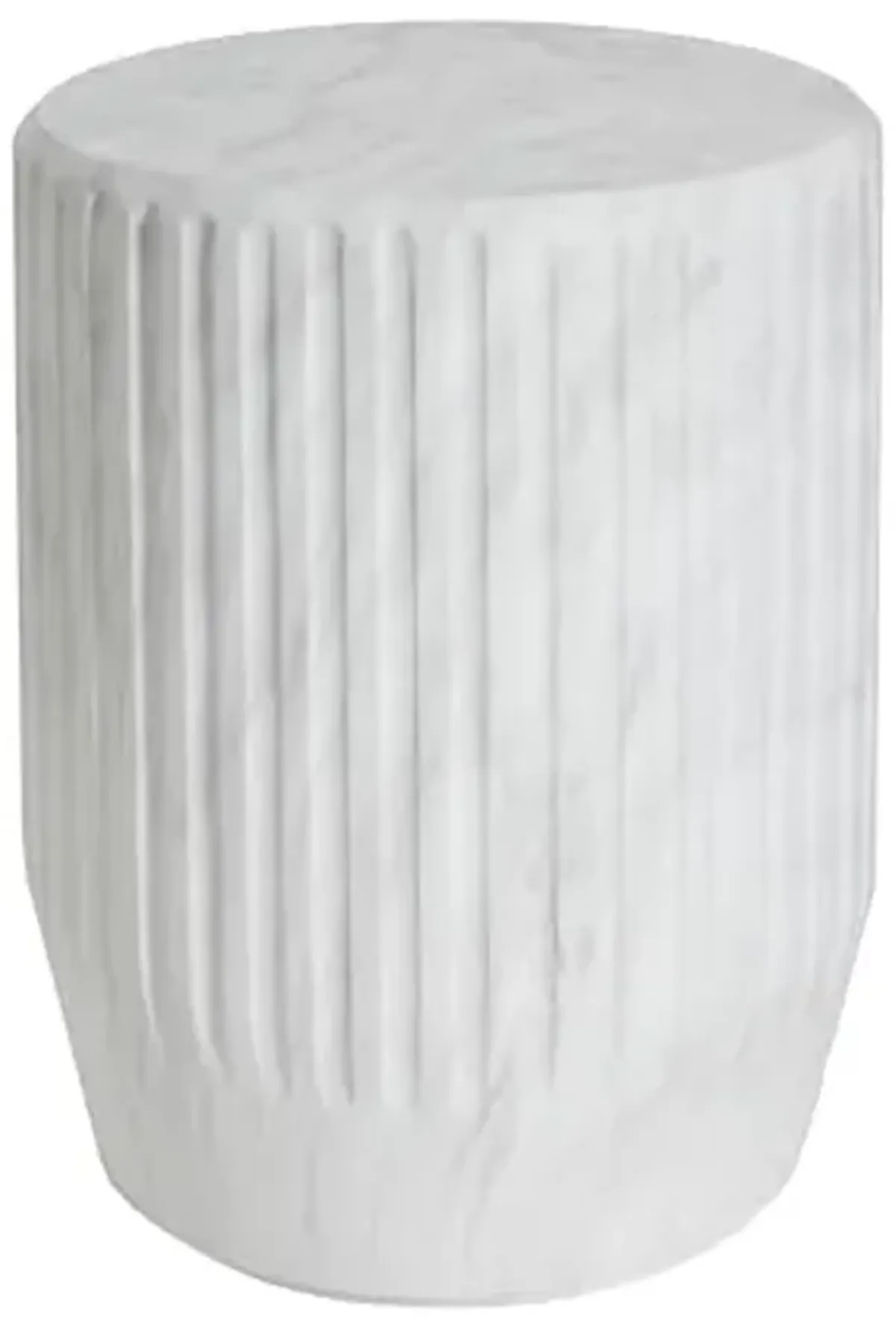 Christopher Knight Home Jayme Lightweight Concrete End Table, Outdoor Cylinder Side Table, Gear-Shaped Accent Garden Stool, Decorative Small Coffee Desk for Balcony Garden Living Room, 18.25" H White