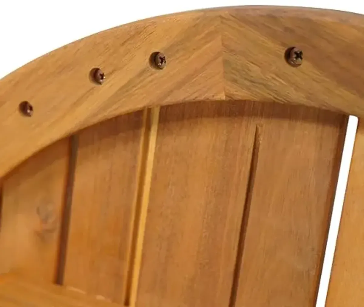 Christopher Knight Home Esther Small Outdoor Round Side Table, Slat Panel Coffee Table, Acacia Wood Side Desk for Backyard Balcony Garden, Weather Resistant Small Patio End Table, Teak