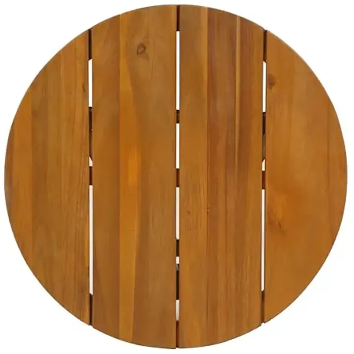 Christopher Knight Home Esther Small Outdoor Round Side Table, Slat Panel Coffee Table, Acacia Wood Side Desk for Backyard Balcony Garden, Weather Resistant Small Patio End Table, Teak