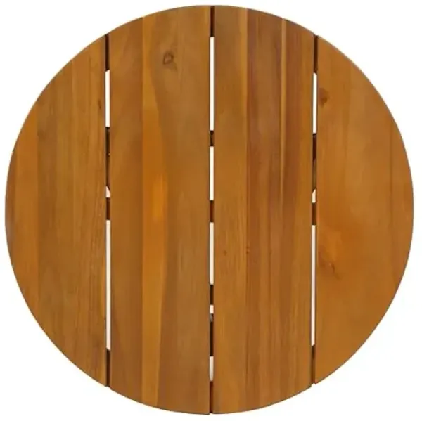 Christopher Knight Home Esther Small Outdoor Round Side Table, Slat Panel Coffee Table, Acacia Wood Side Desk for Backyard Balcony Garden, Weather Resistant Small Patio End Table, Teak