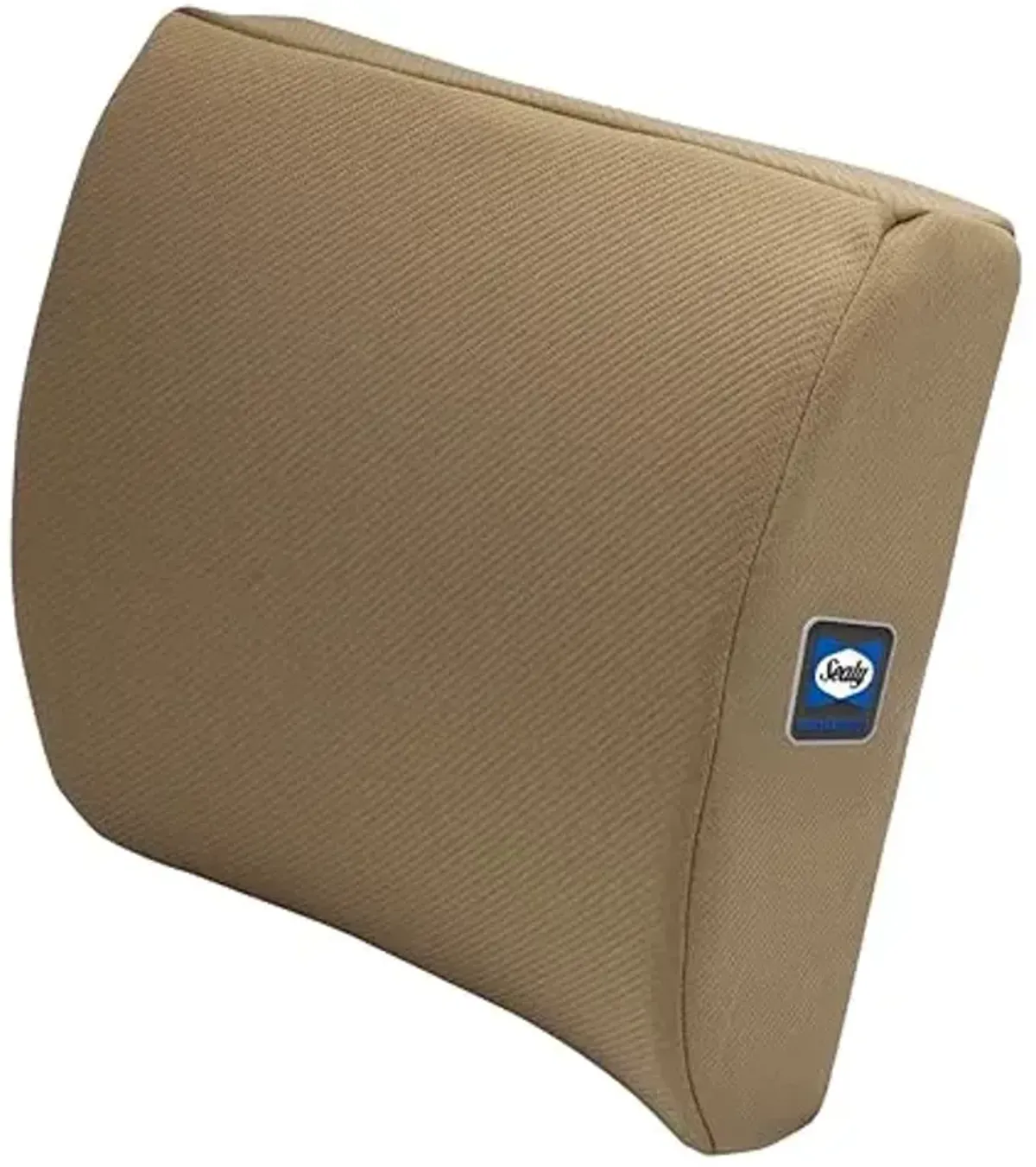 Sealy Memory Foam Lumbar Support Pillow – Ergonomic Back Cushion for Office Chairs and Car Seats, Premium Lower Back Pain Relief and Multi-Purpose Comfort (Brown)