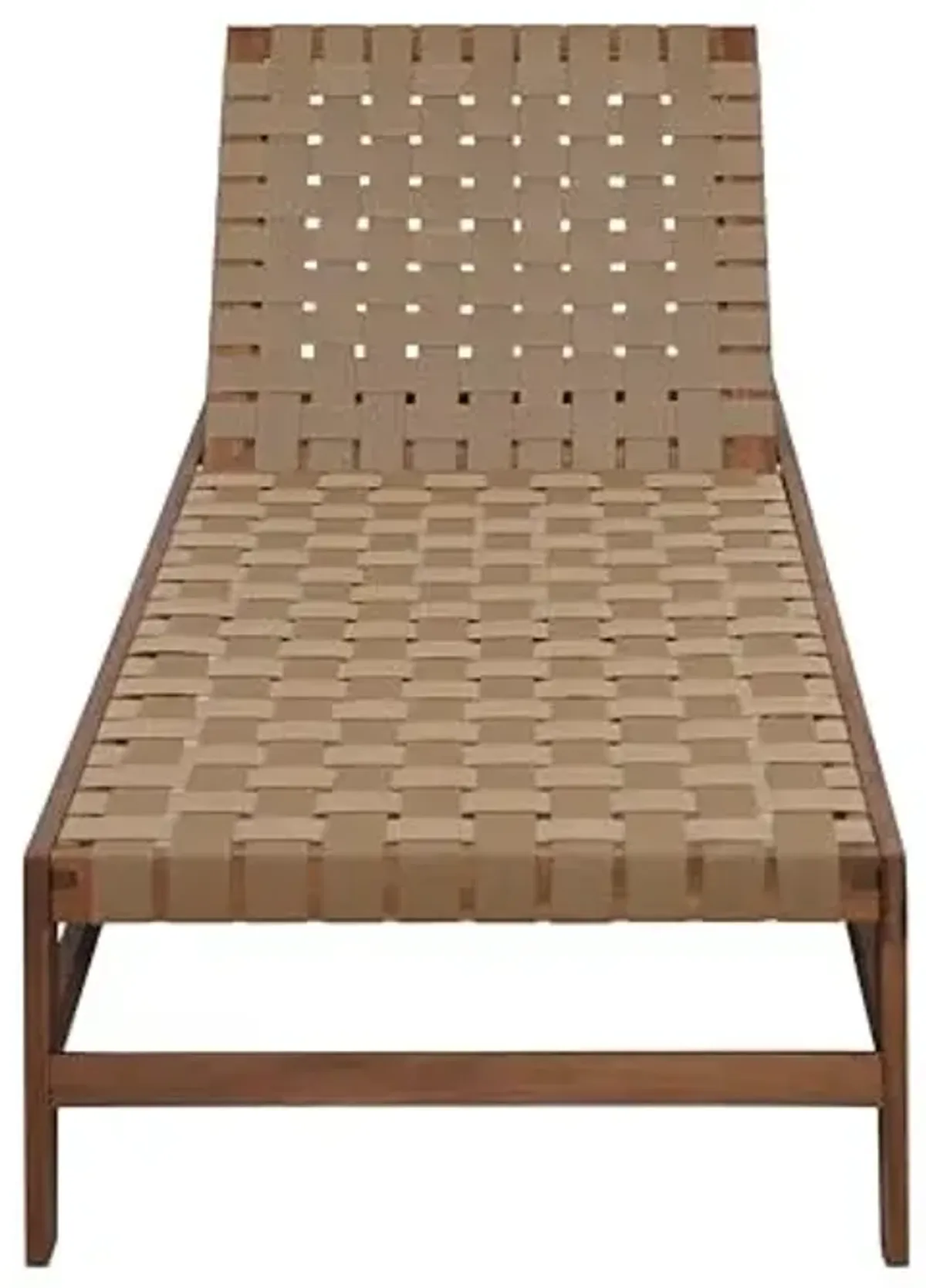 Christopher Knight Home Susua Rope Chaise Lounge with Acacia Wood Frame, Adjustable Backrest Single Lounge Sofa, Patio Sun Lounger Recliner Chair for Poolside Backyard, Light Brown + Mocha