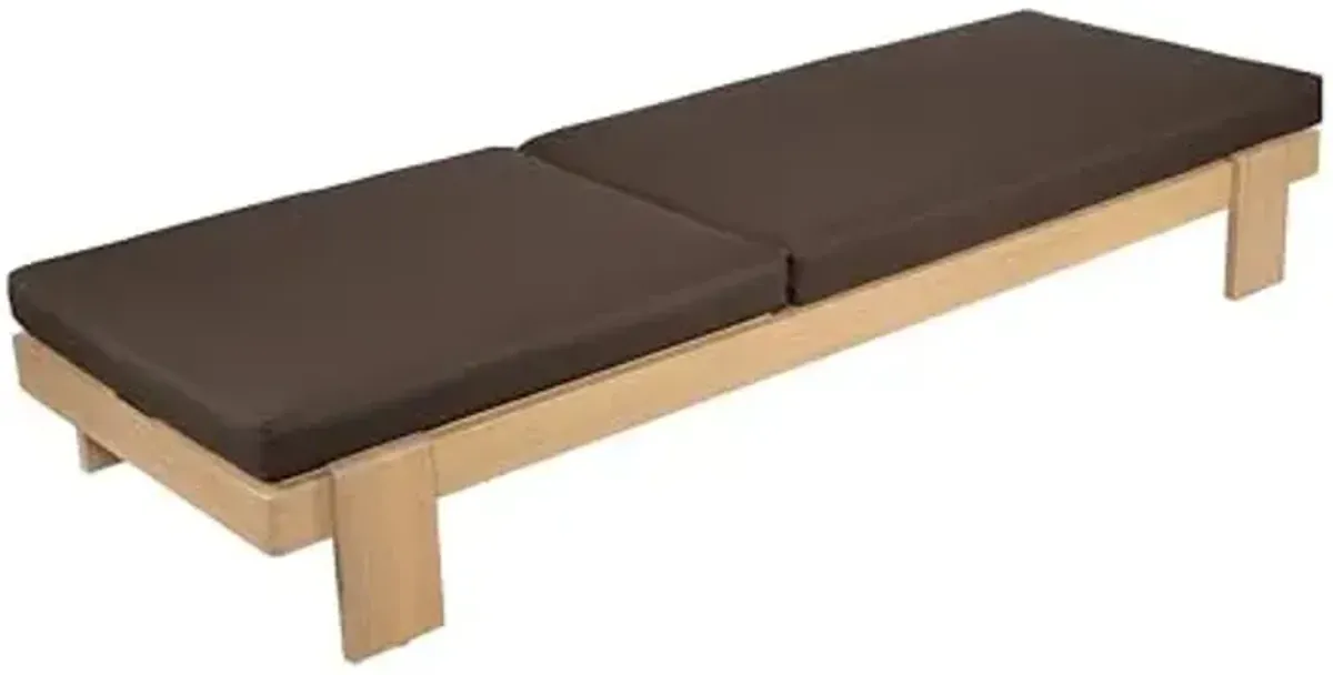 Christopher Knight Home Duska Acacia Wood Chaise Lounge Chair Set of 2, Patio Outdoor Chaise Lounge with Cushions, Adjustable Backrest Single Lounge Sofa, Garden Poolside Backyard Seating, Teak+Brown