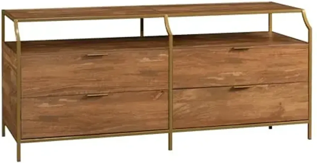 Sauder International Lux 4-Drawer Dresser, Sindoori Mango Finish