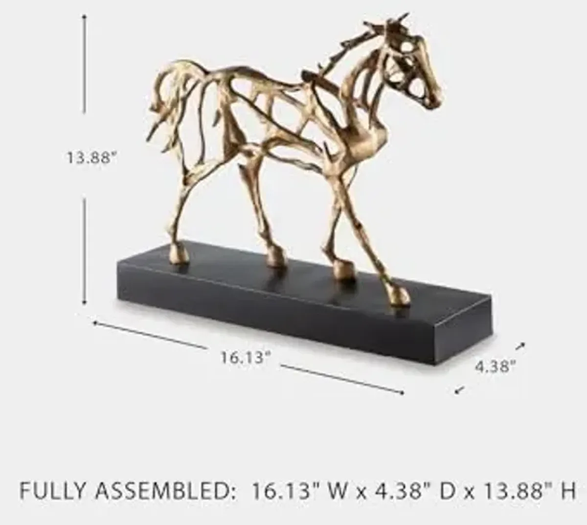Signature Design by Ashley Grainville Art Deco Horse Sculpture with Antiqued Finish, Metallic & Black