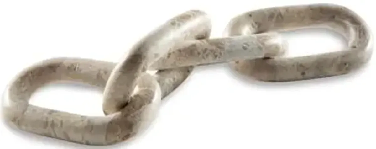 Signature Design by Ashley Kenport Contemporary Marble Chain Sculpture, Light Beige