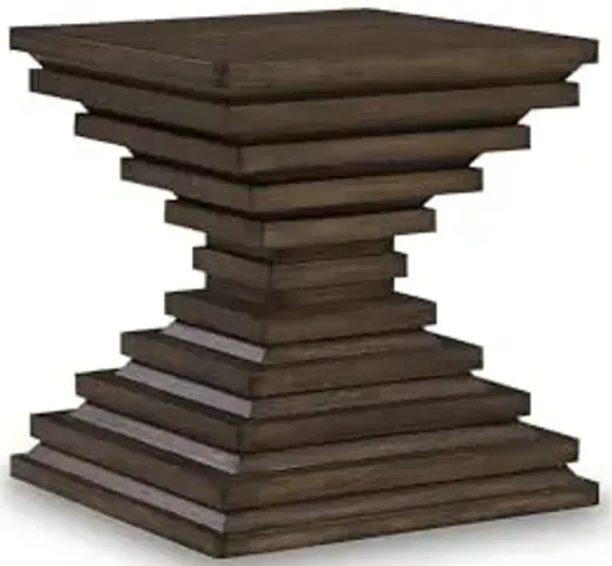 Signature Design by Ashley Hannodream Modern End Table with Architectural Geometry Design, Dark Brown