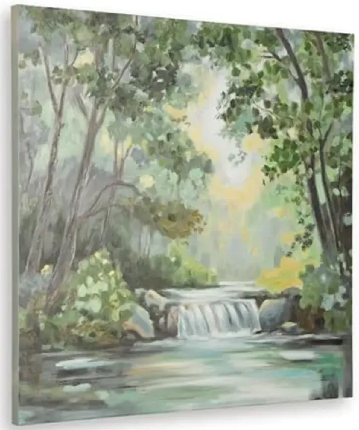 Signature Design by Ashley Evermaddick Contemporary Hand Painted Landscapse Wall Art 36 x 36 Inches, Green & Gray