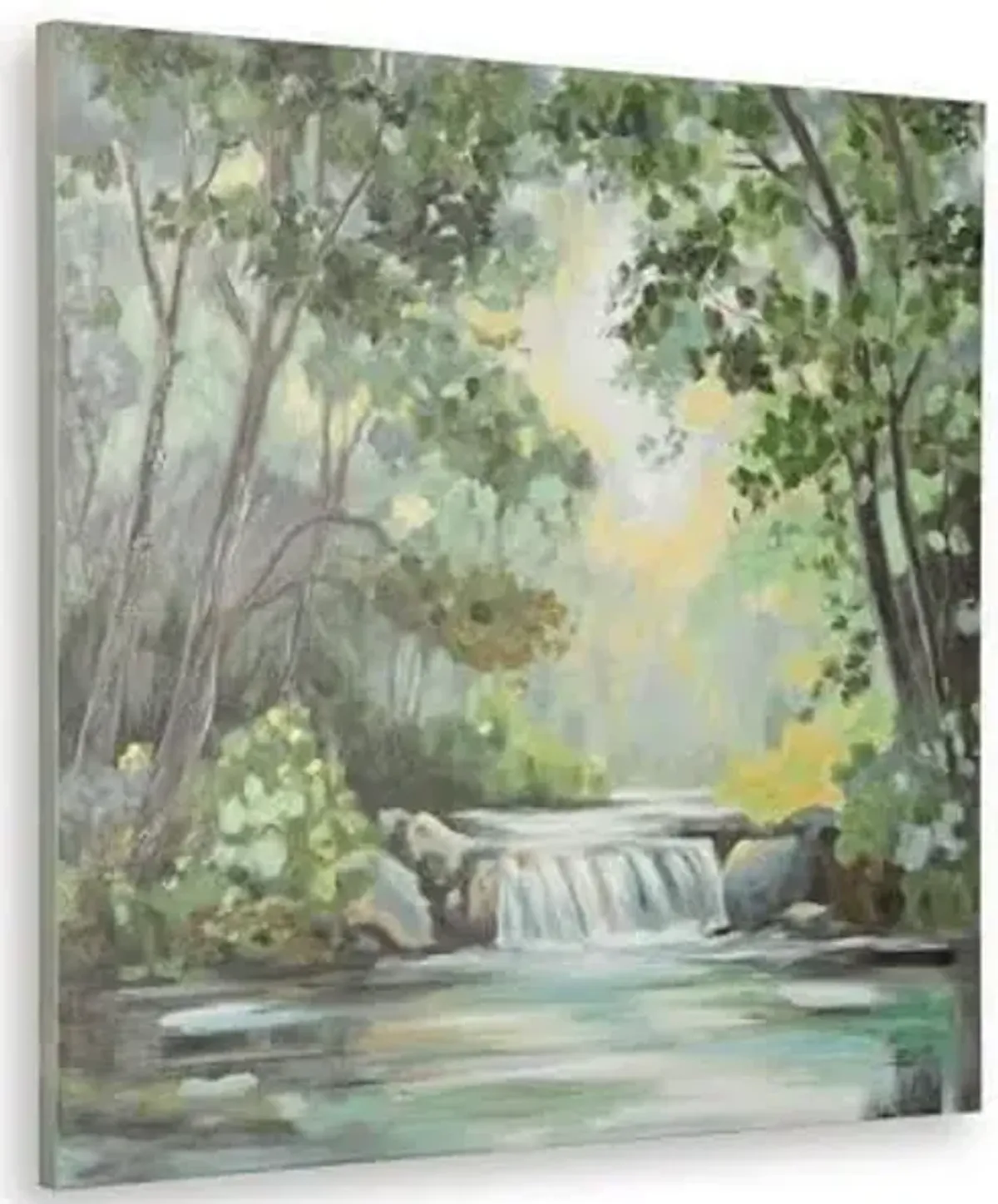 Signature Design by Ashley Evermaddick Contemporary Hand Painted Landscapse Wall Art 36 x 36 Inches, Green & Gray