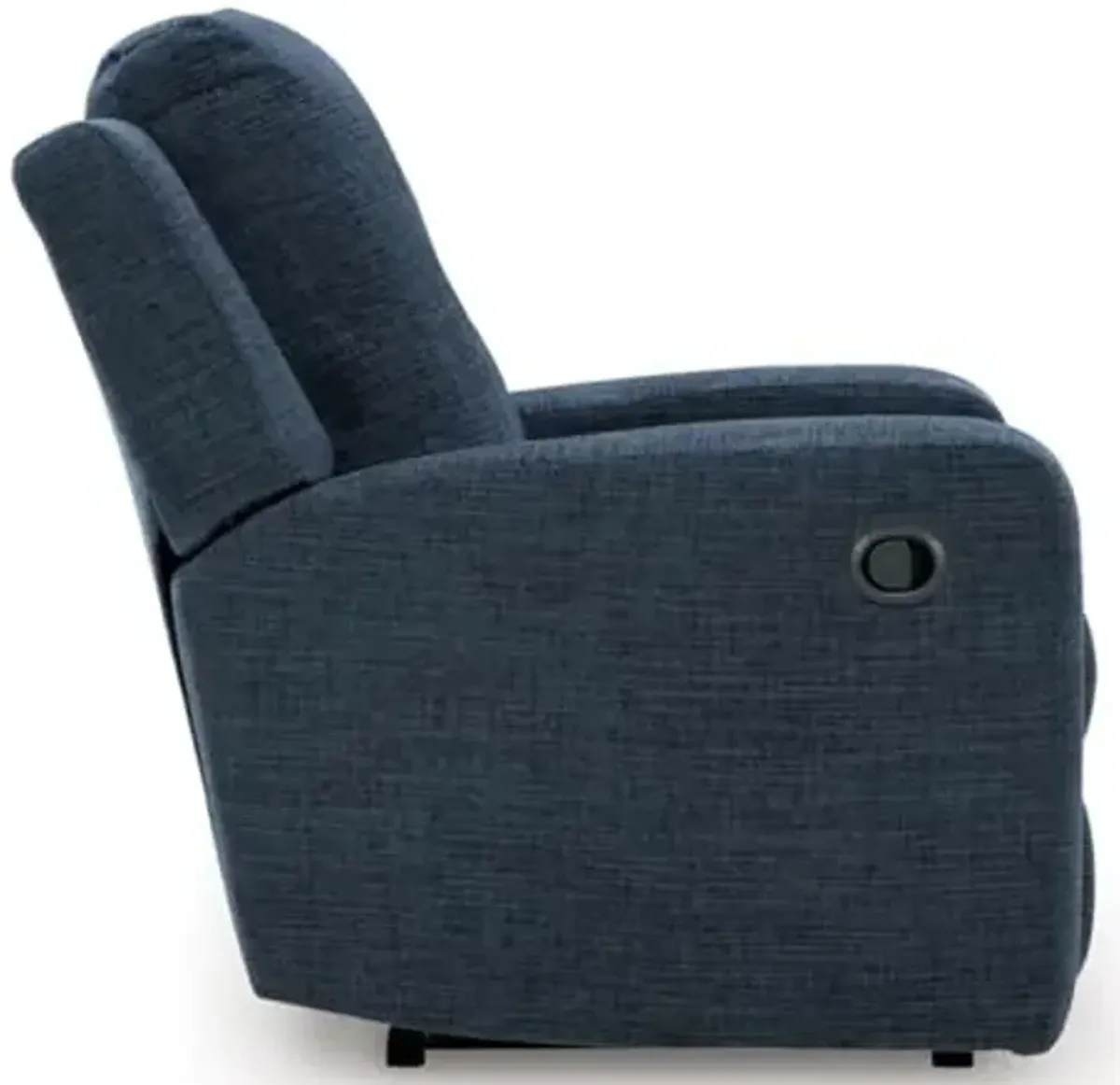 Signature Design by Ashley Danum Casual Manual Tufted Wall Hugger Recliner with Track Arms, Blue