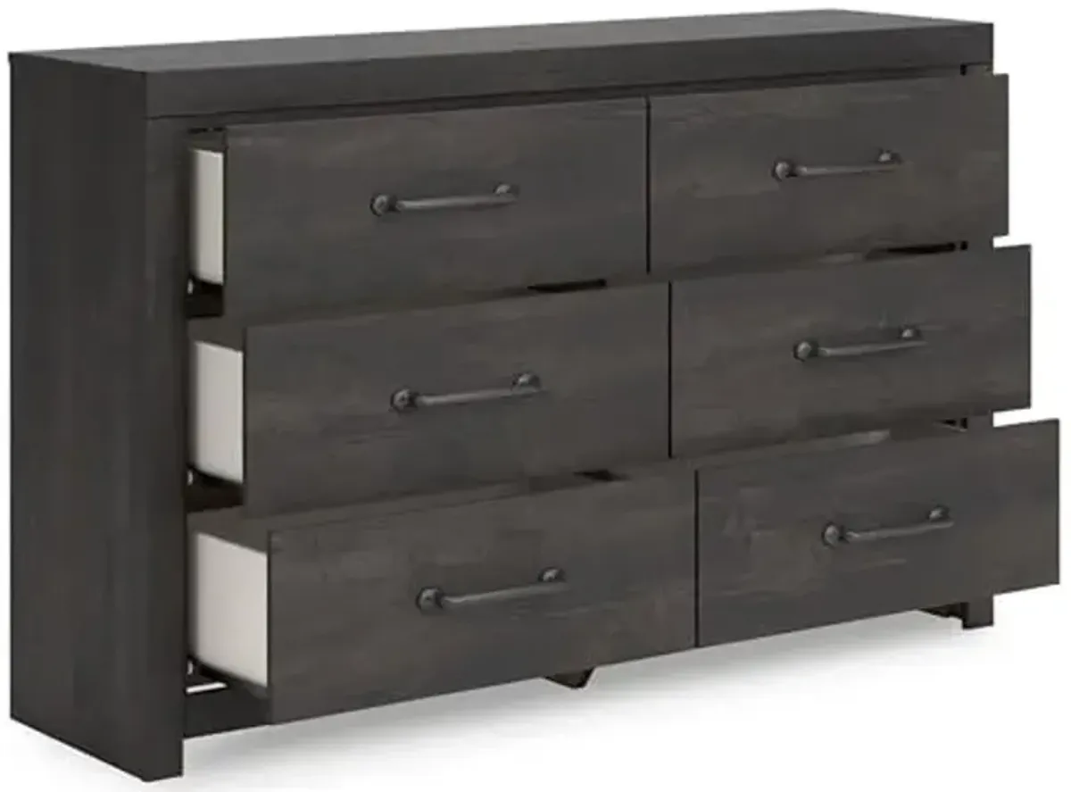 Signature Design by Ashley Delmorta Rustic 6-Drawer Dresser with Safety Stop, Gray