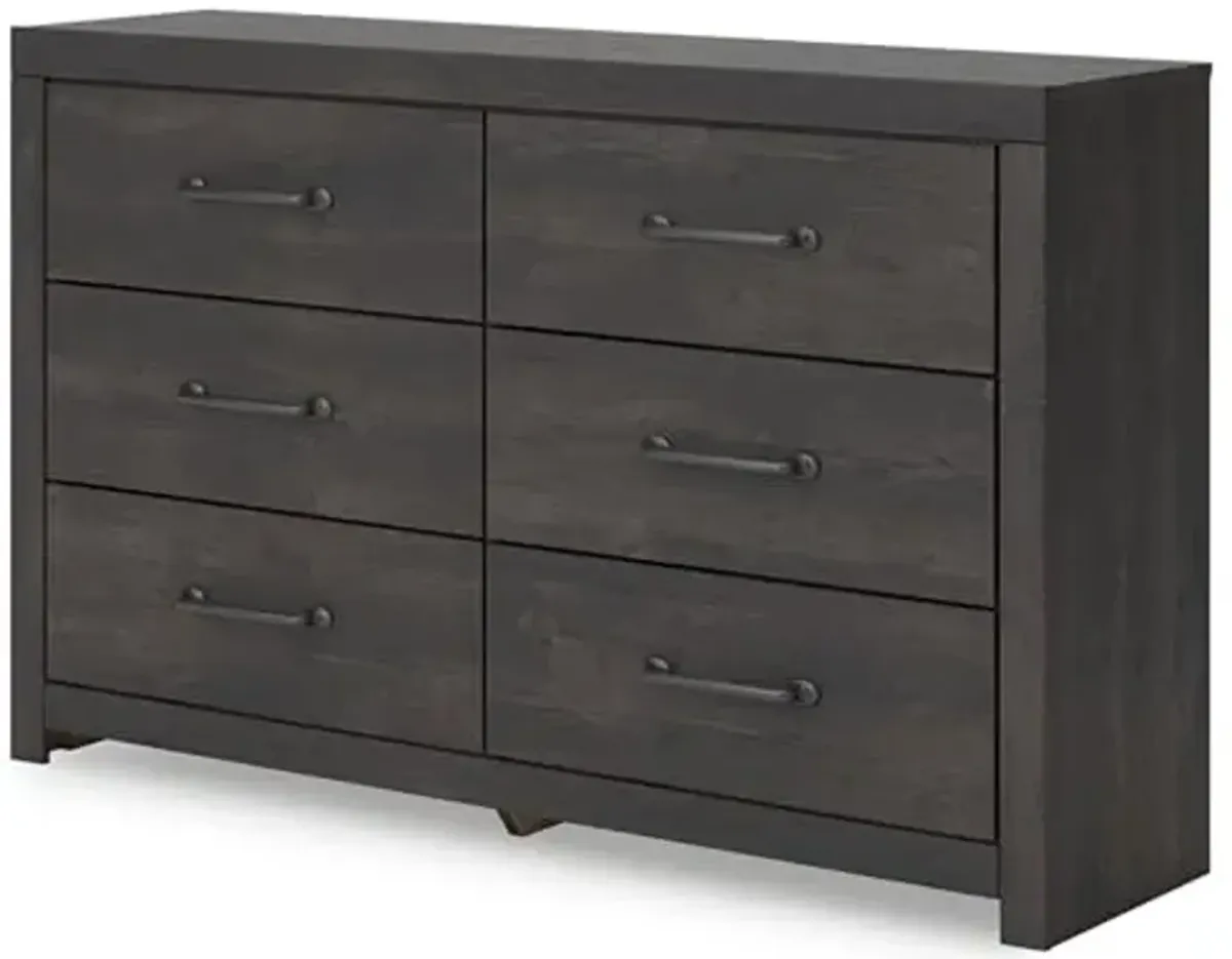Signature Design by Ashley Delmorta Rustic 6-Drawer Dresser with Safety Stop, Gray