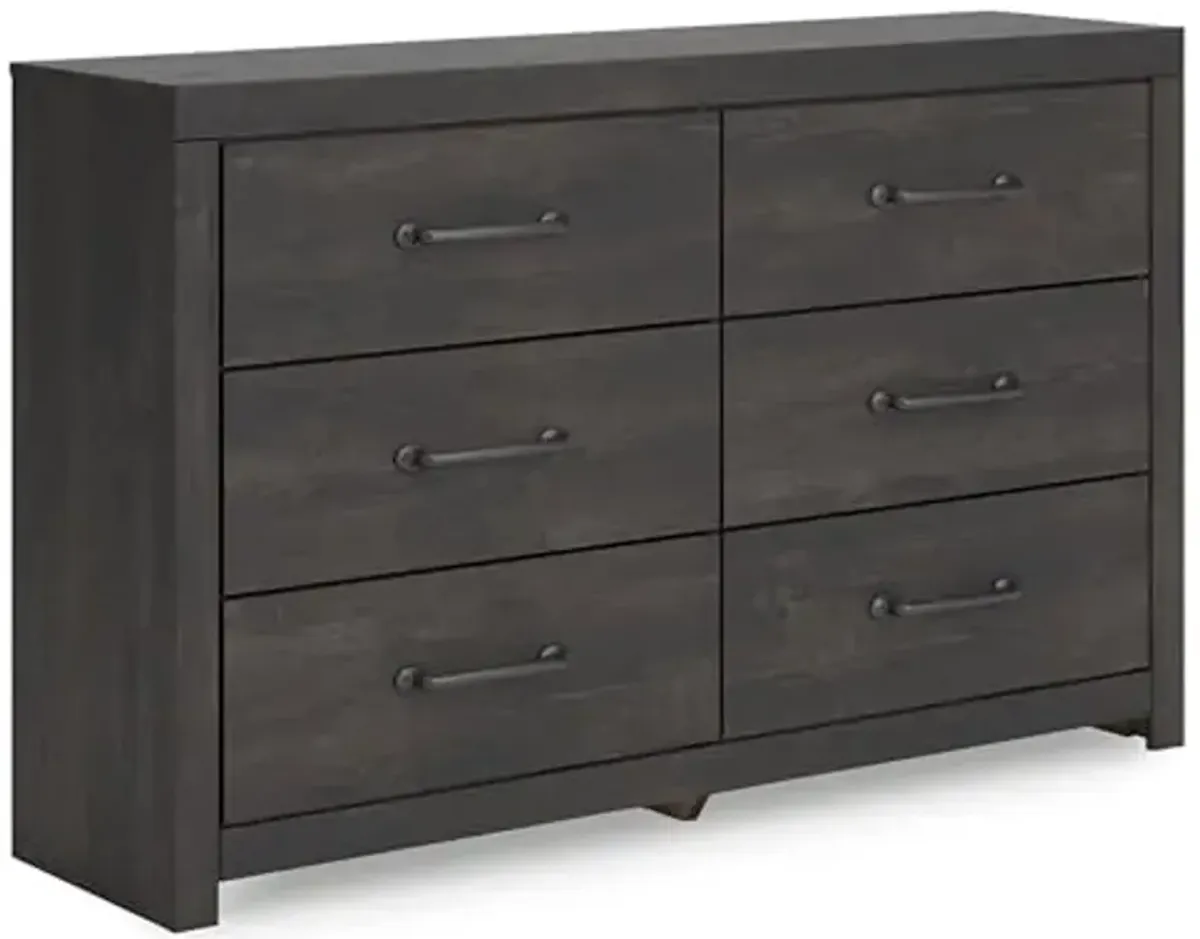 Signature Design by Ashley Delmorta Rustic 6-Drawer Dresser with Safety Stop, Gray