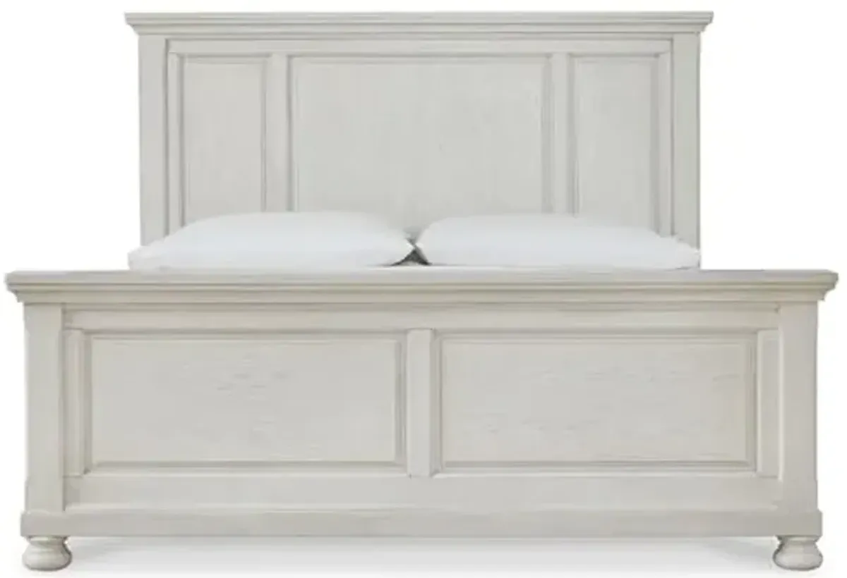 Signature Design by Ashley Robbinsdale Casual California King Panel Bed, Foundation or Box Spring Needed, White