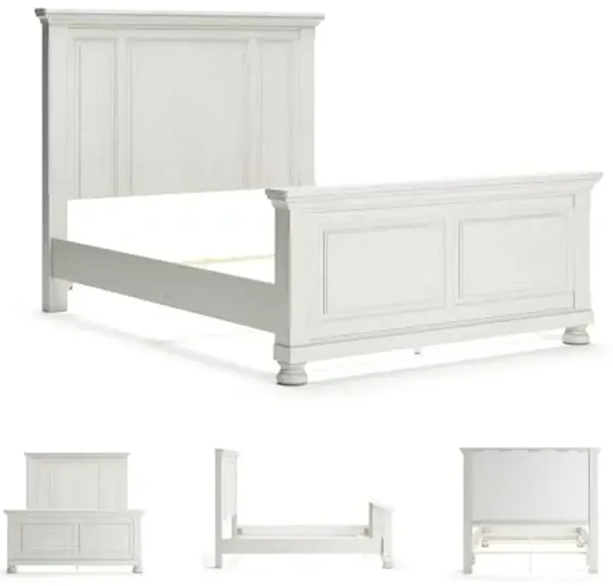 Signature Design by Ashley Robbinsdale Casual Queen Panel Bed, Foundation or Box Spring Required, Wood, 67.75" W x 91.38" D x 60" H, Antiqued White Finish