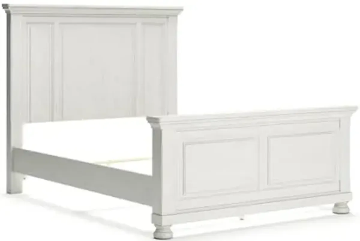 Signature Design by Ashley Robbinsdale Casual Queen Panel Bed, Foundation or Box Spring Required, Wood, 67.75" W x 91.38" D x 60" H, Antiqued White Finish