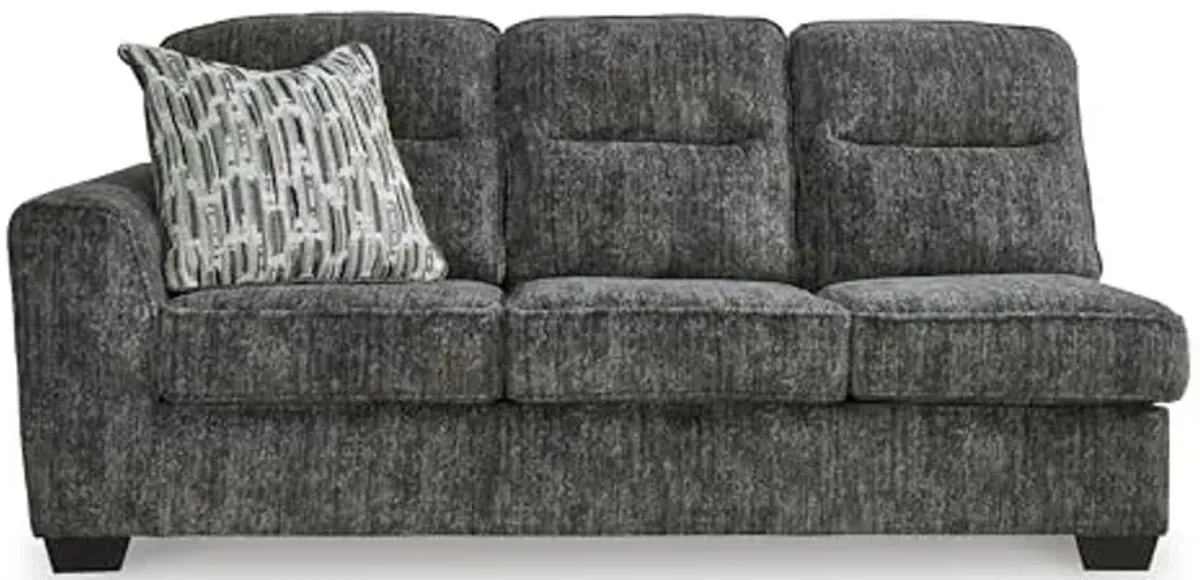 Signature Design by Ashley Lonoke Casual Right-Arm Facing 2-Piece Sectional with Chaise, Loose Seat Cushions and 2 Throw Pillows, Gray