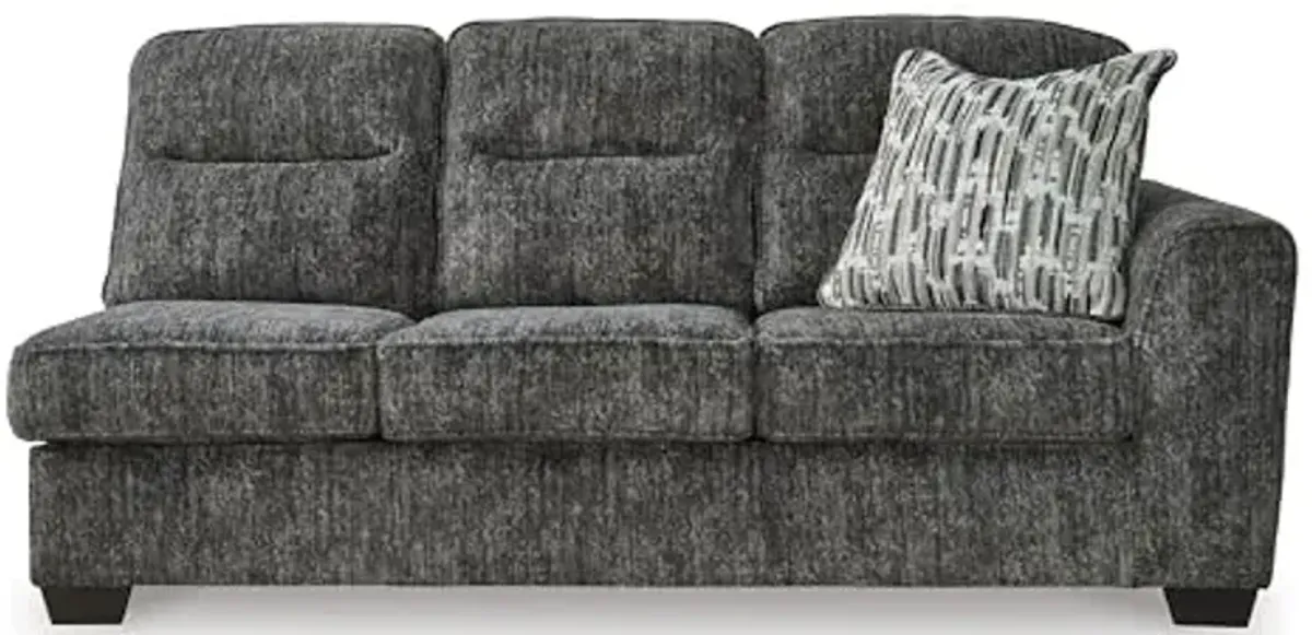Signature Design by Ashley Lonoke Casual Left-Arm Facing 2-Piece Sectional with Chaise, Loose Seat Cushions, Throw Pillows Included, Gray