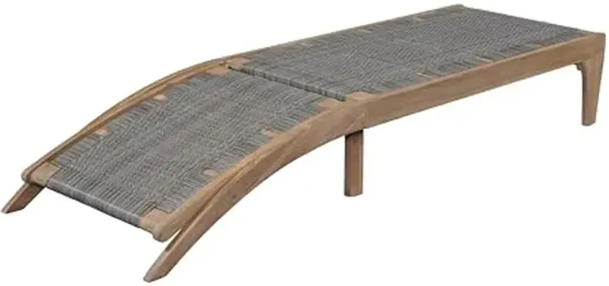 Christopher Knight Home Jhin Chaise Lounge Chair Outdoor, Acacia Wood Frame and Rattan Sunbathing Pool Lounger, Adjustable Backrest Single Lounge Sofa, Patio Lounge Chaise for Poolside, Light Brown