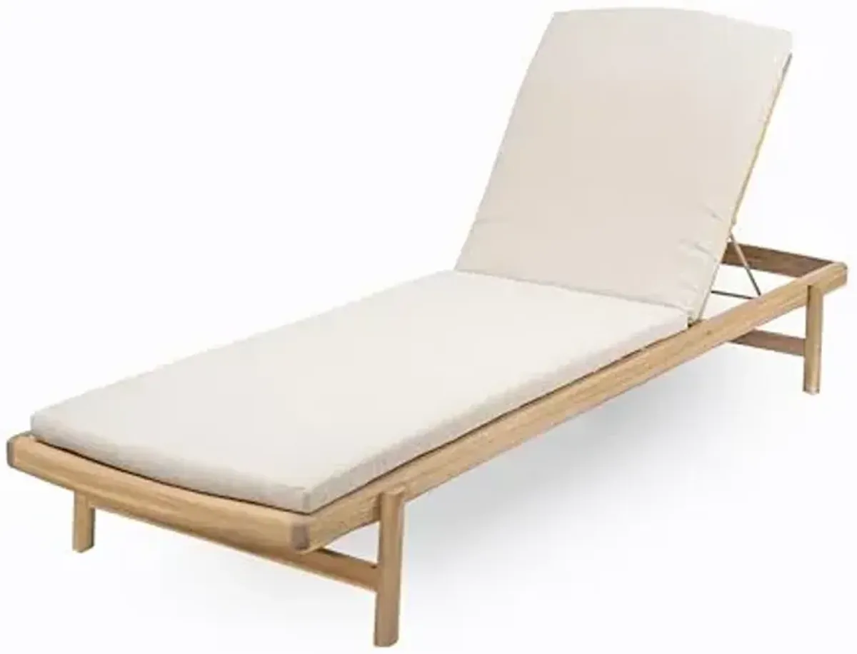 Christopher Knight Home Brolen Acacia Wood Chaise Lounge Chair Outdoor Set of 4, Patio Outdoor Chaise Lounge with Cushions, Adjustable Backrest Lounge Sofa, Wooden Sunbathing Pool Lounger, Teak+Beige
