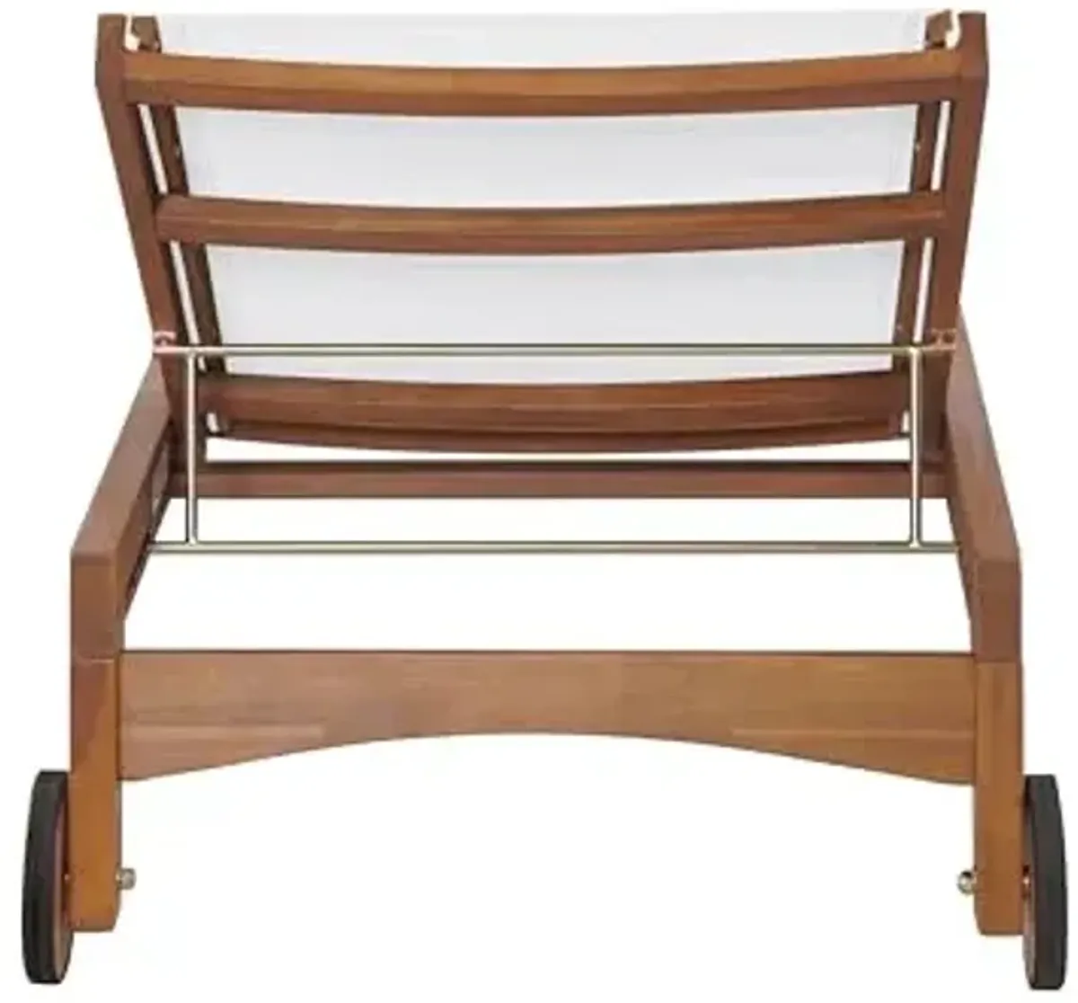 Christopher Knight Home Tristy Chaise Lounge Chair Outdoor, Acacia Wood Frame Sunbathing Pool Lounger, Adjustable Backrest Single Lounge Sofa, Patio Lounge Chaise for Poolside, White + Natural