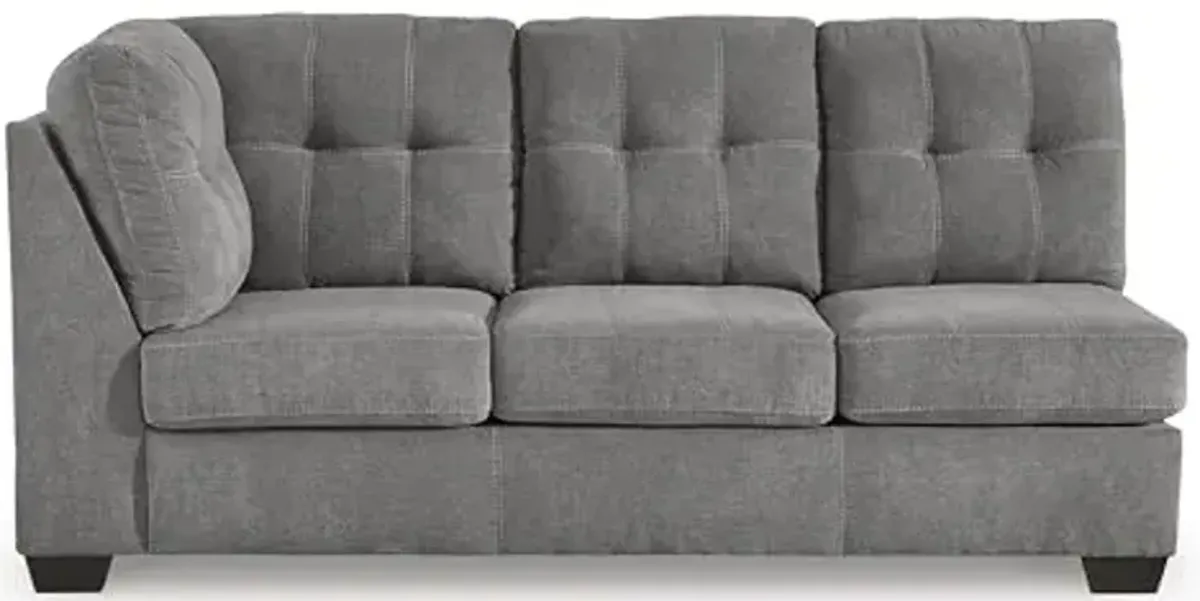 Signature Design by Ashley Marleton Contemporary Right-Arm Facing Tufted 2-Piece Sectional with Chaise and Loose Seat Cushions, Light Gray