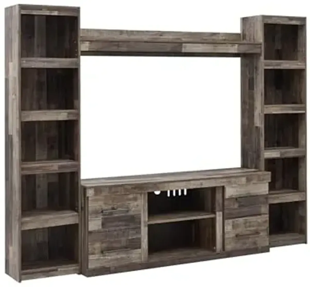 Signature Design by Ashley Derekson Farmhouse 4-Piece Entertainment Center for TVs up to 69", Gray