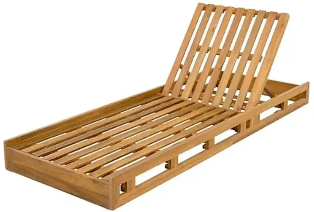 Christopher Knight Home Jossie Acacia Wood Chaise Lounge Chair Outdoor Set of 2, Adjustable Backrest Sun Lounger Recliner, Patio Outdoor Chaise Lounge with 4" Thick Water-Resistant Cushion,Teak+Cream