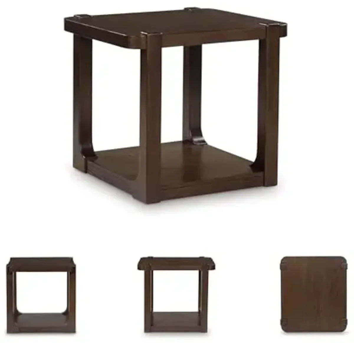 Signature Design by Ashley Breckington Contemporary End Table with Lower Shelf, Dark Brown