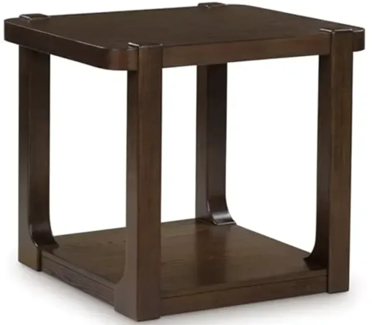 Signature Design by Ashley Breckington Contemporary End Table with Lower Shelf, Dark Brown