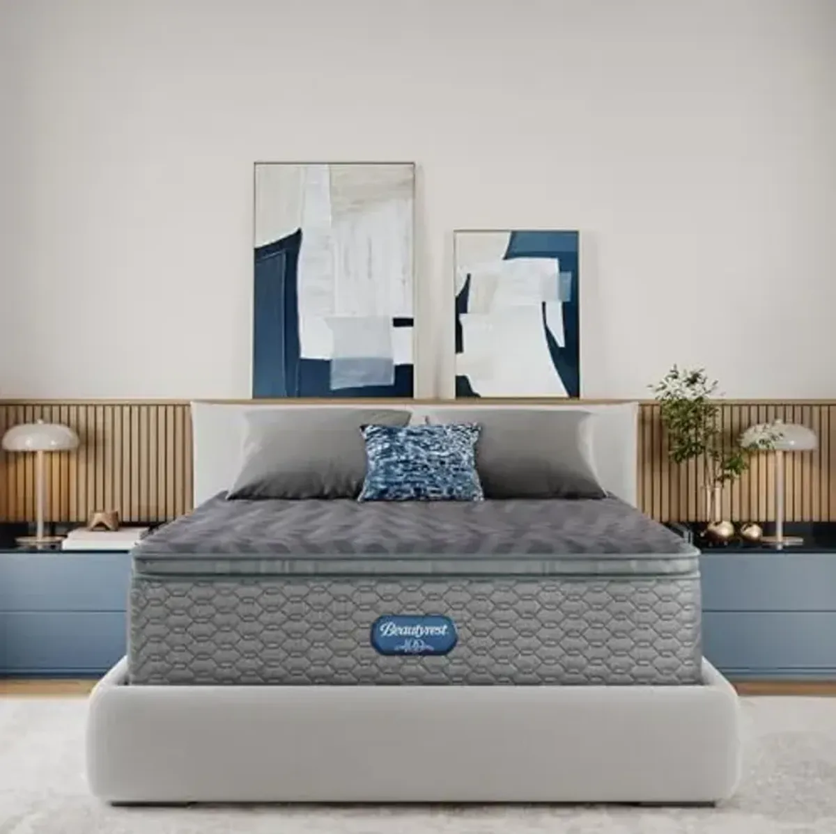 Beautyrest Days End Medium Firm Pillow Top 14.75" Mattress - King - Cooling Tech, Supportive Durable Pocketed Coils, Pressure Relief, Motion Separation; 100 Night Sleep Trial and 10 Year Warranty