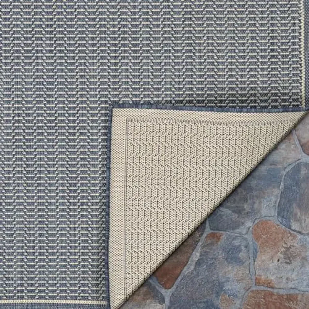 Couristan Palo Santo Outdoor Rug - La Paz 7'9" x 10'9" Rectangle in Pool Blue, Flatwoven, Floor Covering for Living Room, Patio Furniture Set, Kitchen, Pet-Friendly, Home Decor