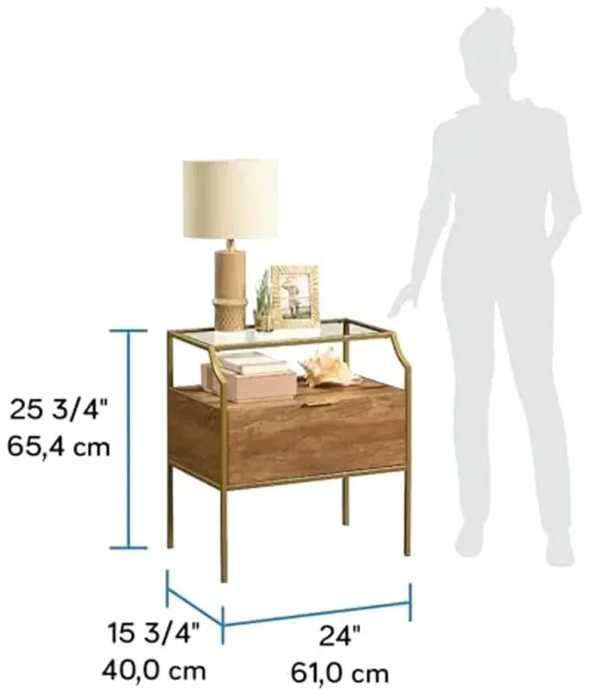 Sauder International Lux Night Stand, Sindoori Mango Finish