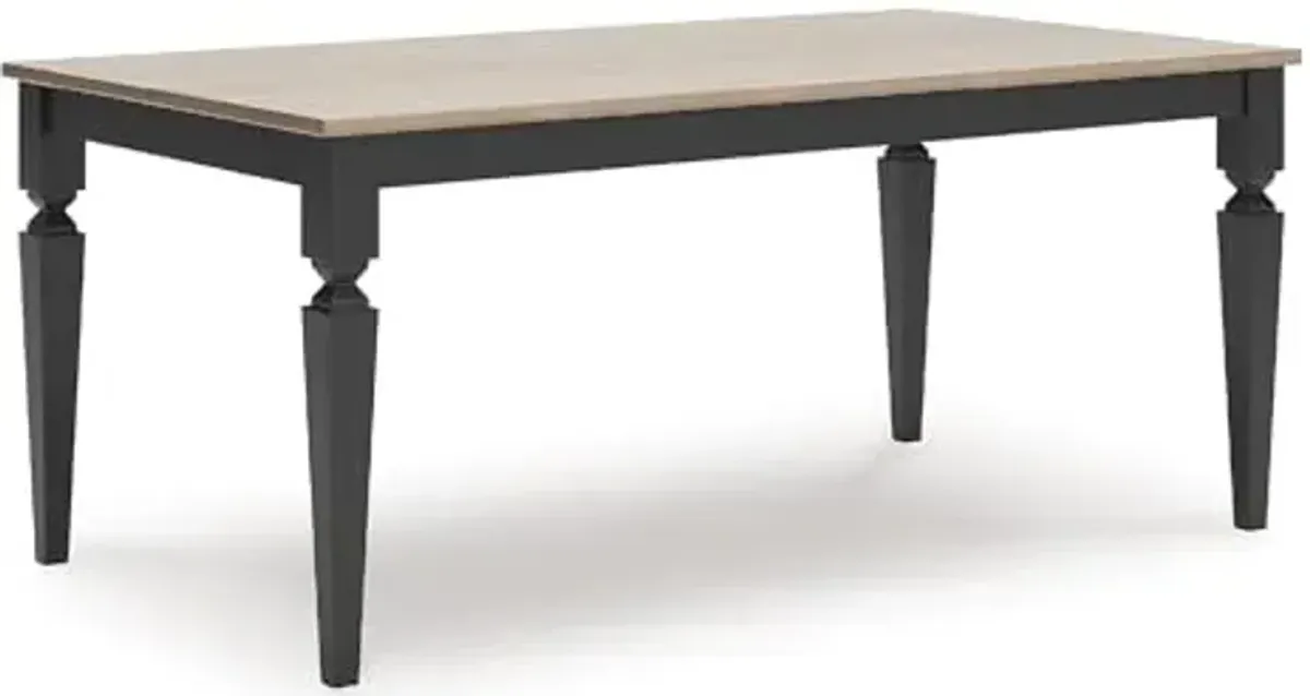 Signature Design by Ashley Mendinfort Casual Mango Wood Dining Table, Light Brown & Black