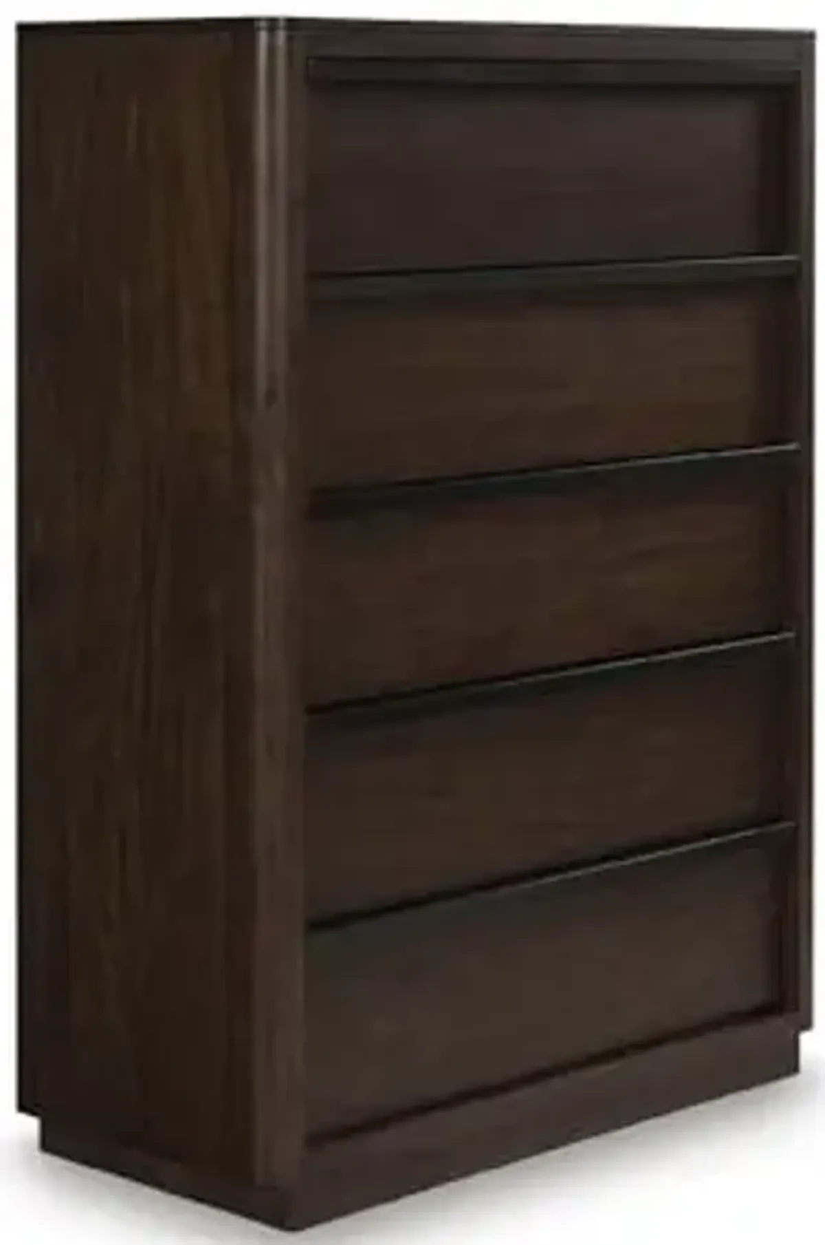 Signature Design by Ashley Kendamor Contemporary 5-Drawer Chest with Felt-Lined Top Drawer and Easy Glide for Bedroom, Dark Brown