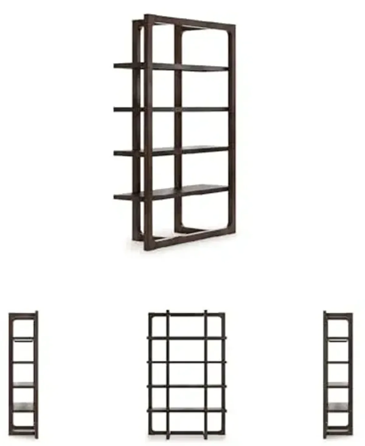 Signature Design by Ashley Breckington Contemporary Wood Framed 76" Bookcase with 4 Shelves, Dark Brown