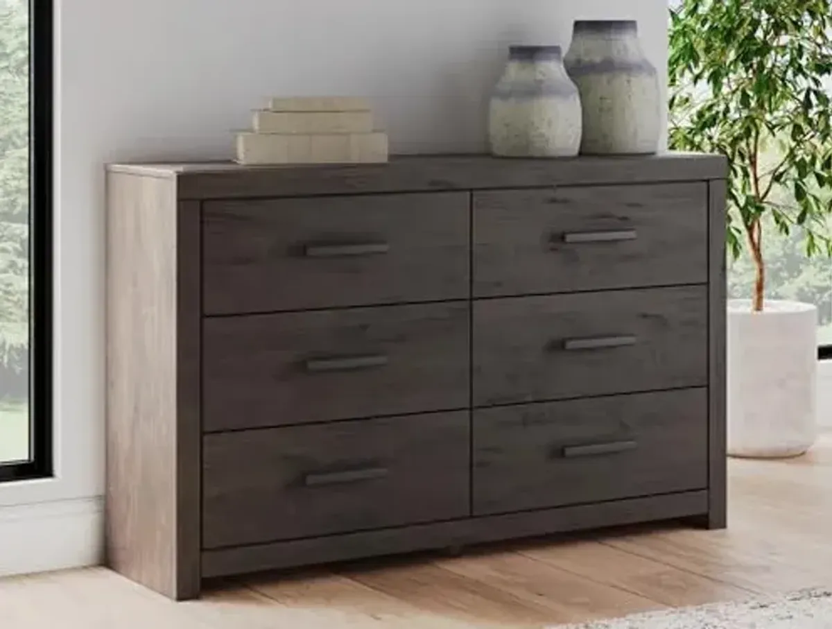 Signature Design by Ashley Prendonea Casual 6-Drawer Dresser with Easy Glide and Safety Stop for Bedroom, Gray