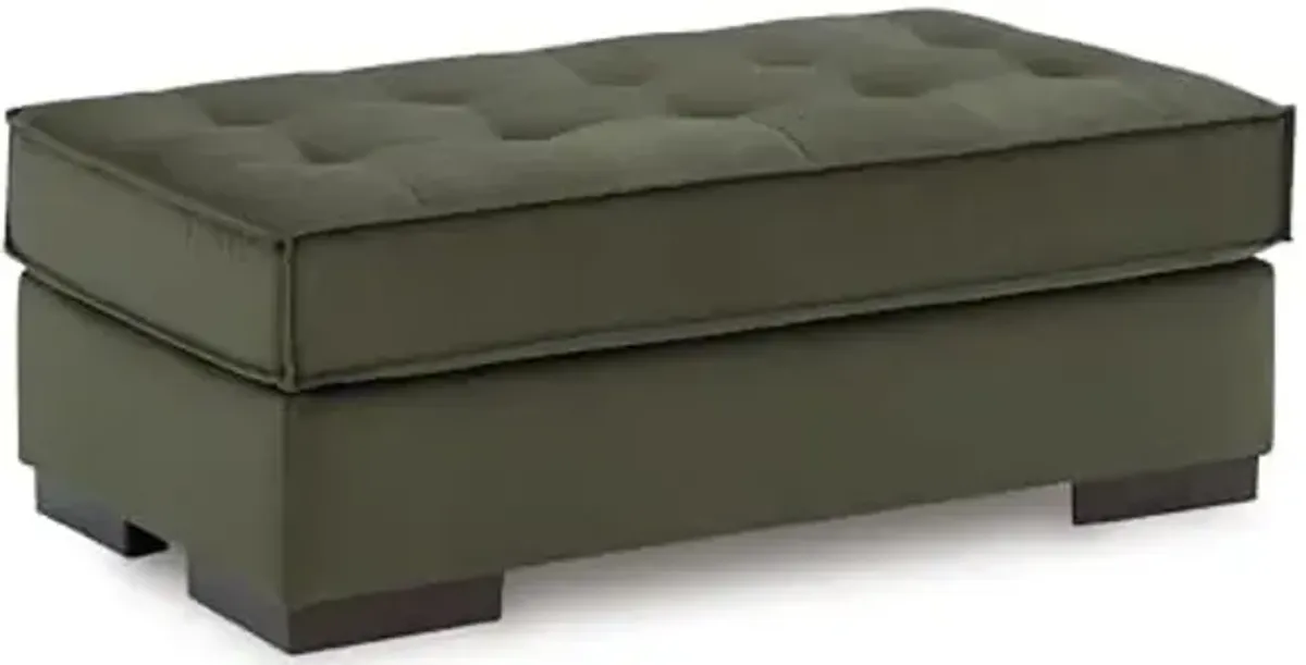 Signature Design by Ashley Chalcombe Contemporary Rectangular Tufted Oversized Accent Ottoman, Fabric Upholstery, Reinforced Frame for Added Stability, Green
