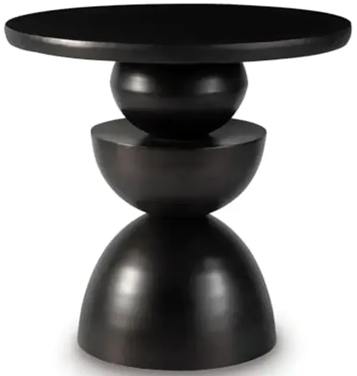 Signature Design by Ashley Kurtson Modern Metal Accent Table with Pedestal Base, Black
