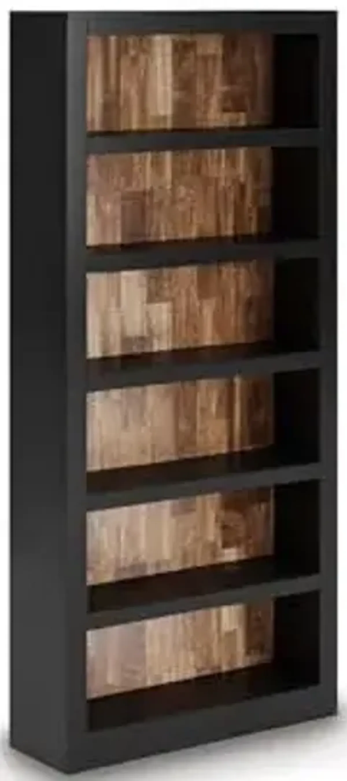 Signature Design by Ashley Wildenauer Farmhouse 75" Bookcase with 2 Fixed Shelves and 4 Adjustable Shelves, Black & Light Brown