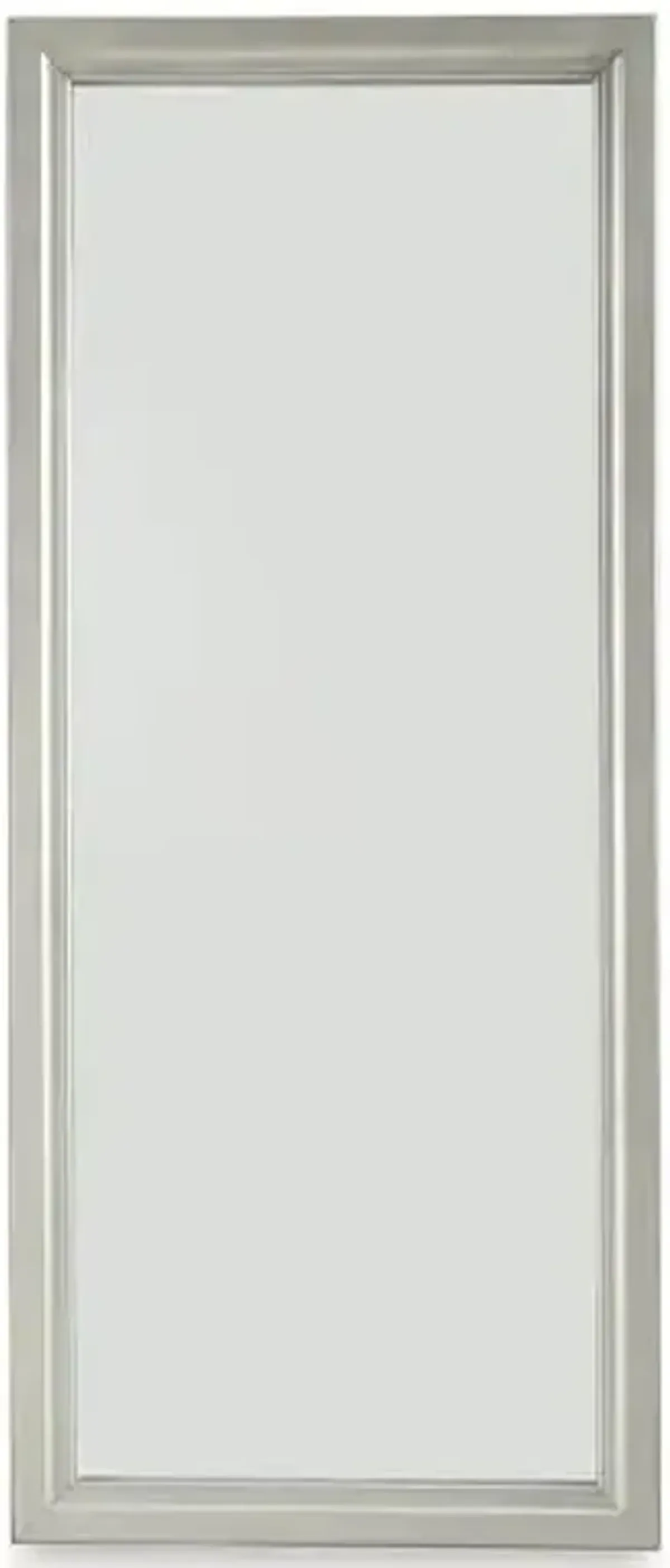 Signature Design by Ashley Evesen Casual Full Length Framed Floor Standing Mirror with Shelf Storage and LED Lights, Metallic