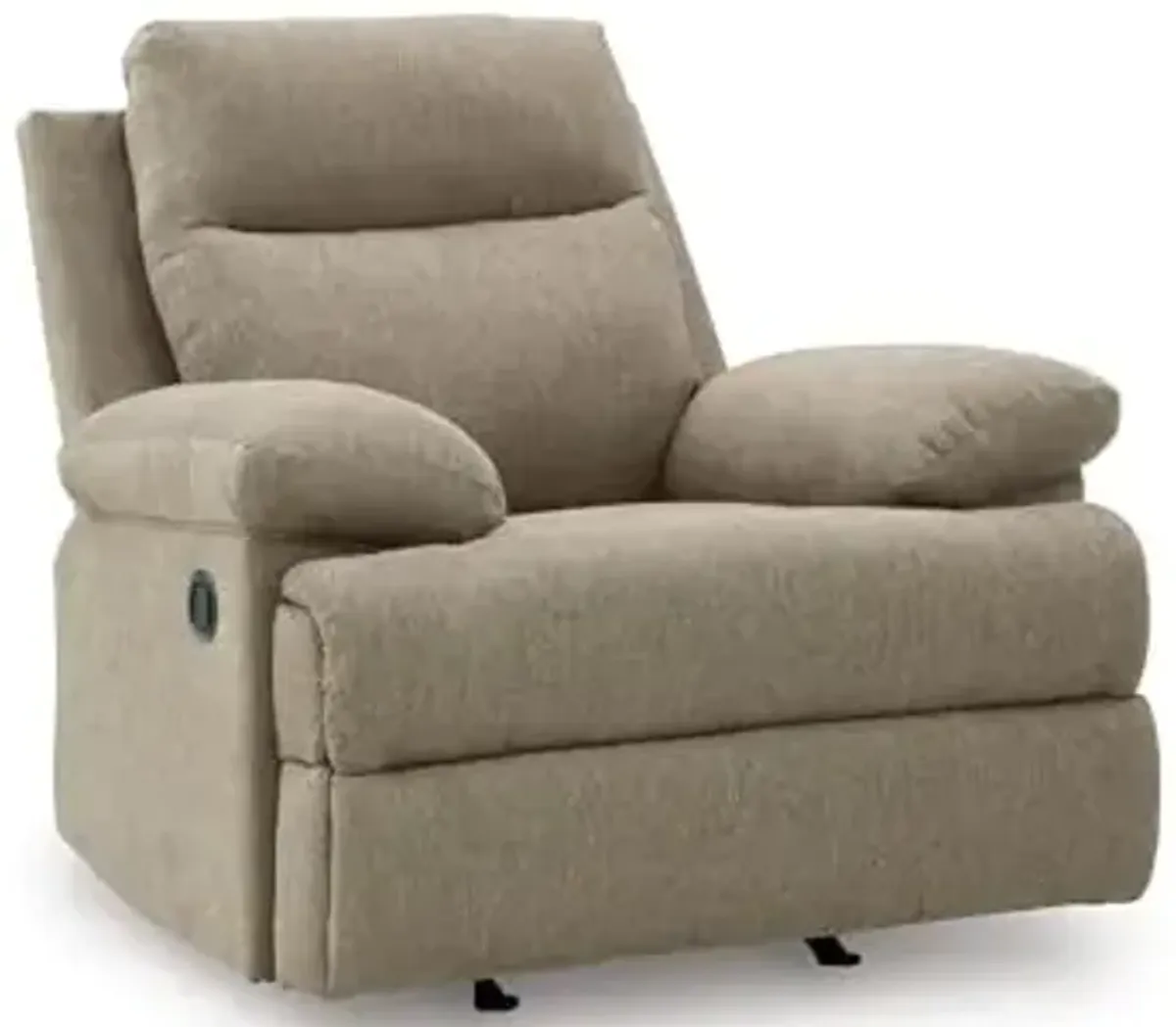 Signature Design by Ashley Yarrow Lane Classic Manual Rocker Recliner with Pillow-Top Arms, Light Brown