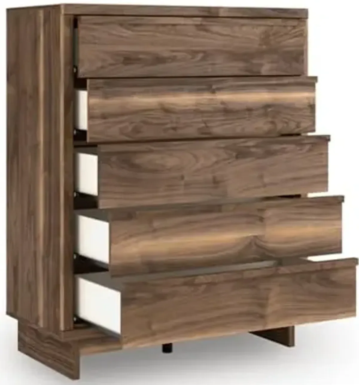 Signature Design by Ashley Darcalli Casual 5-Drawer Wide Chest with Easy Glide and Safety Stop for Bedroom, Light Brown