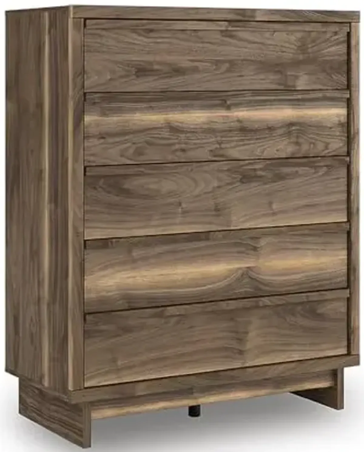 Signature Design by Ashley Darcalli Casual 5-Drawer Wide Chest with Easy Glide and Safety Stop for Bedroom, Light Brown