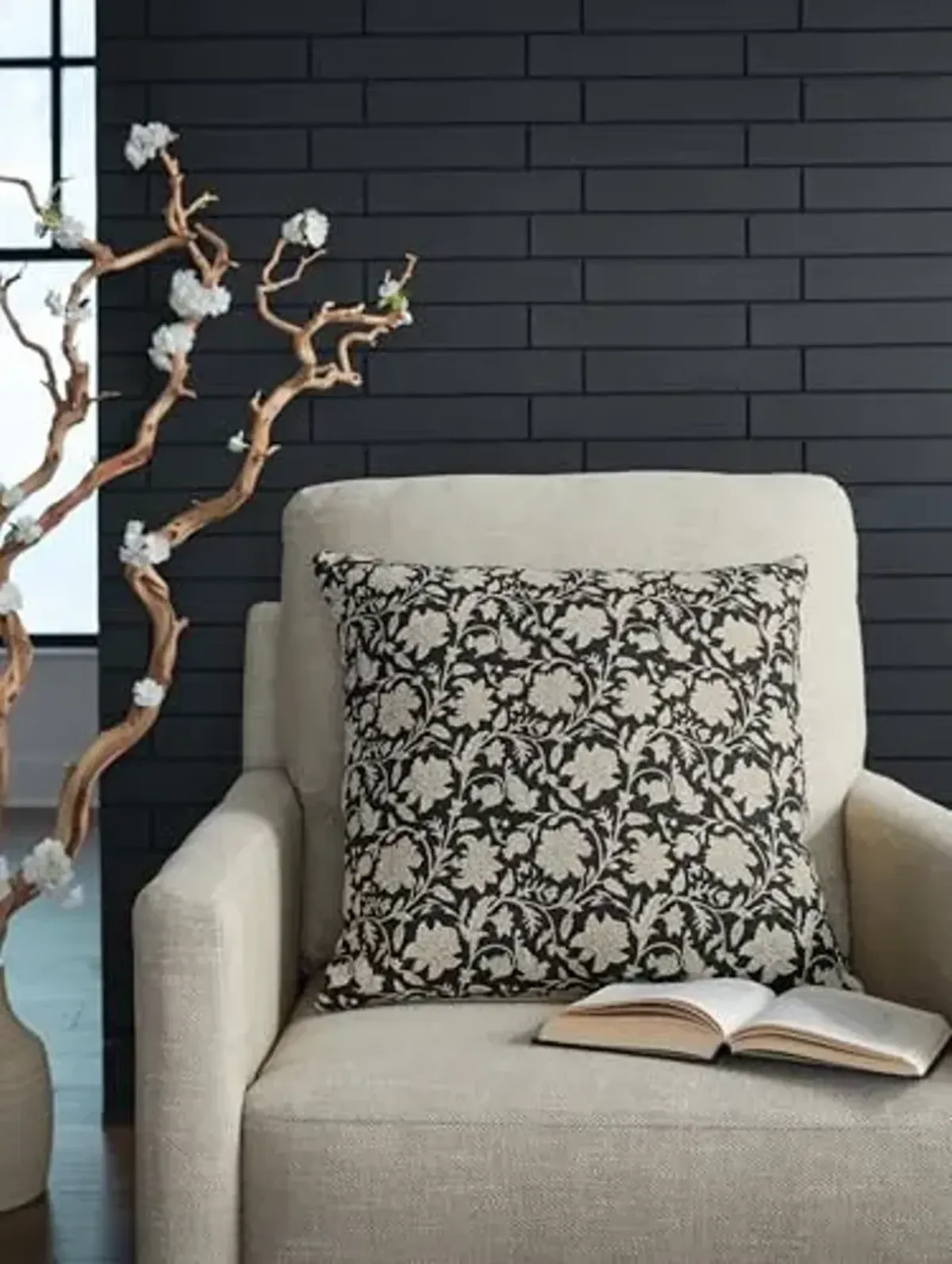 Signature Design by Ashley Alanderson Pillow, Square, Black & Beige