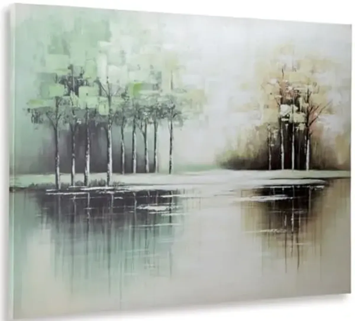 Signature Design by Ashley Garlenridge Contemporary Hand Painted Tree Wall Art 49 x 36 Inches, Green & Light Brown