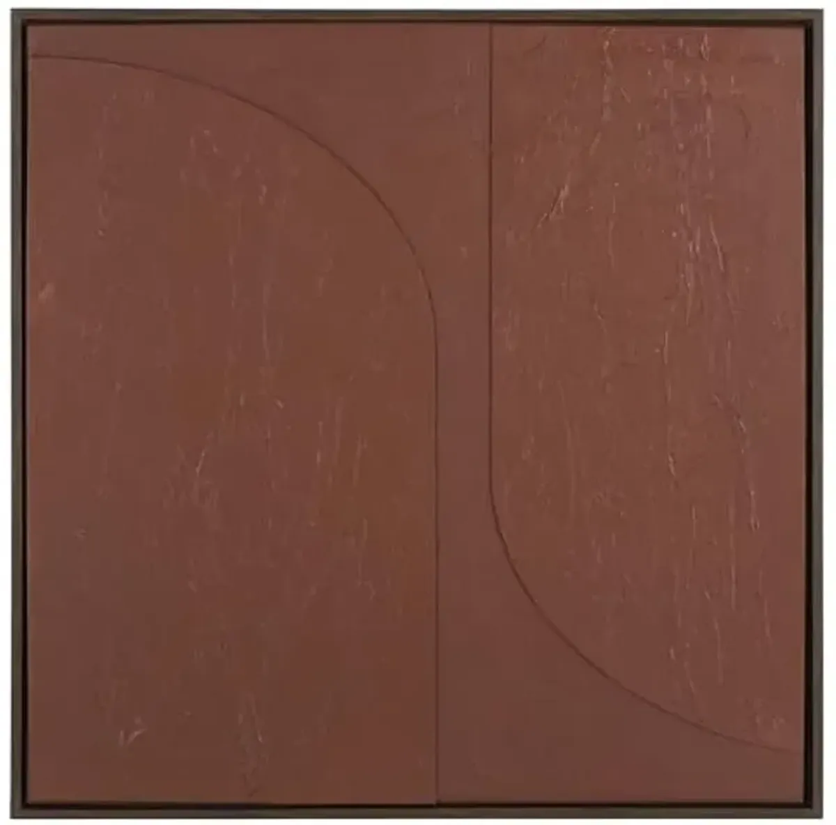 SAFAVIEH Home Collection Fudge Pop Framed Wall Art – 30-Inch Square, Maroon, Hand-Painted Modern Design